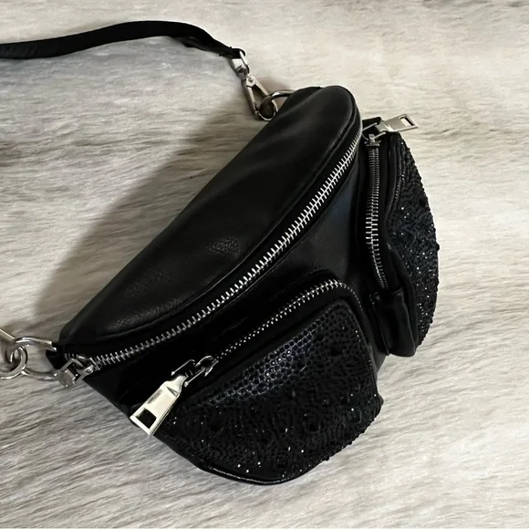 MADDEN NYC Womens Embellished Multi Pocket Fannypack Crossbody Vegan Belt Bag - Picture 3 of 15